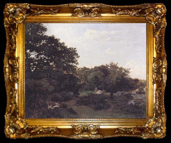 framed  Frederic Bazille Forest of Fontainebleau (mk06), ta009-2